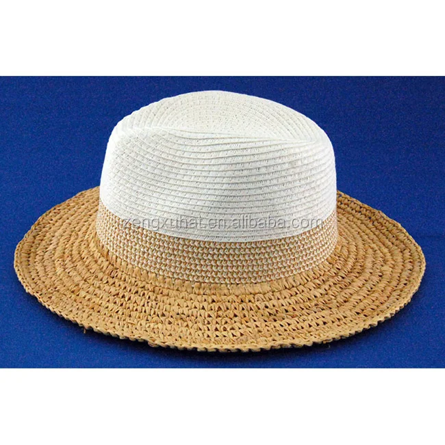 custom wholesale handmade natural grass raffia straw panama straw hat body