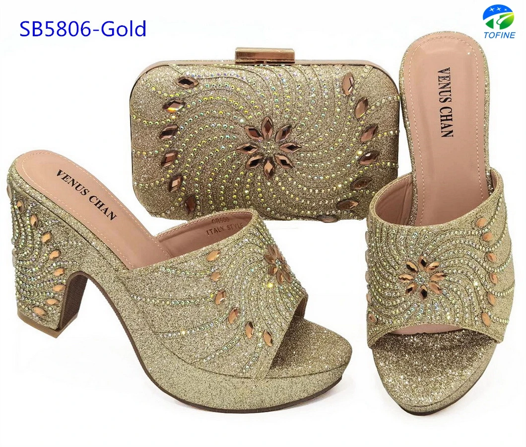 Vogue shoes bag set high hell shoes with fashion bag top quality party shoes bag for lady