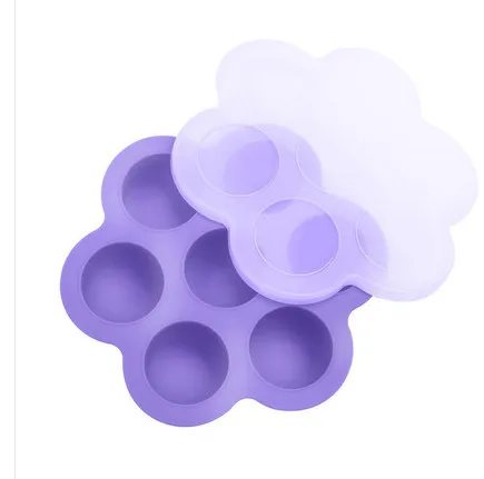 2 Pack 7 Cavity DIY Mini food grade Silicone Popsicle Mold with  sticks and Drip -guards for egg Bites  ice cream mould and baby