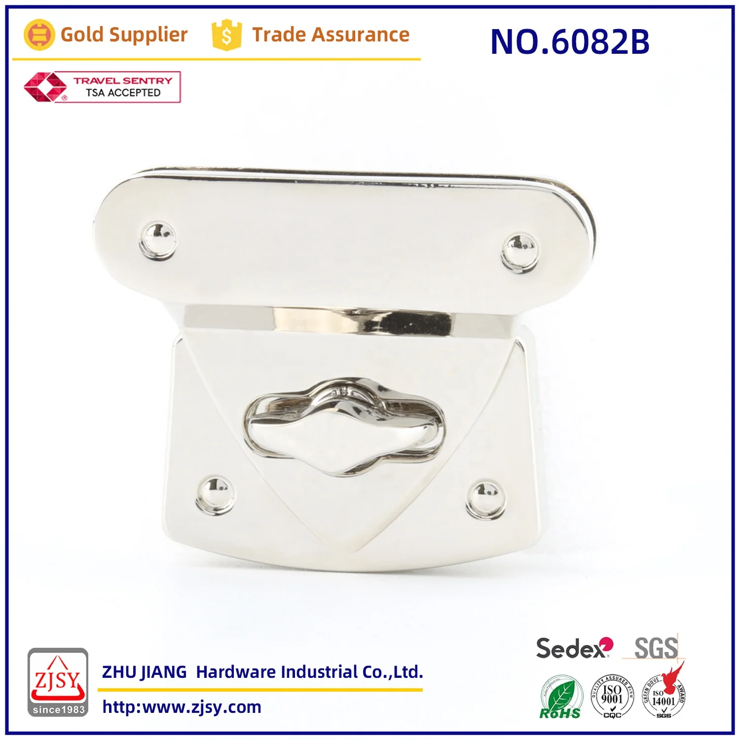 6082B Metal Closure Catch Ornament Accessories Twist Clasp Lock For Leather Bag