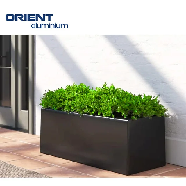 Wholesale Square Corten Aluminium Planters Large Outdoor Modern Metal Planters Plant Box Flower Aluminum Garden Pots Planters