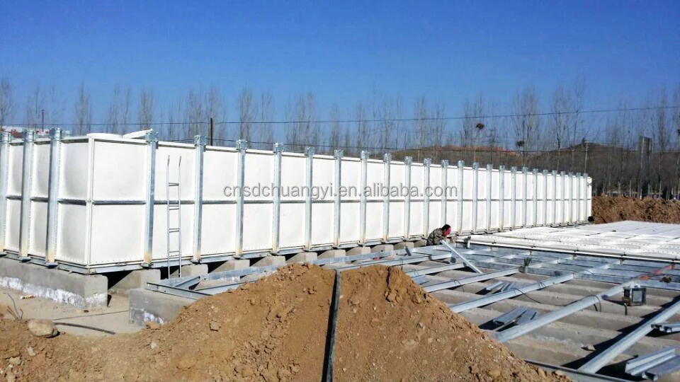 easy install 1x1m size panel frp grp fiberglass plastic panel water tank hot sale in philippines for fire fighting