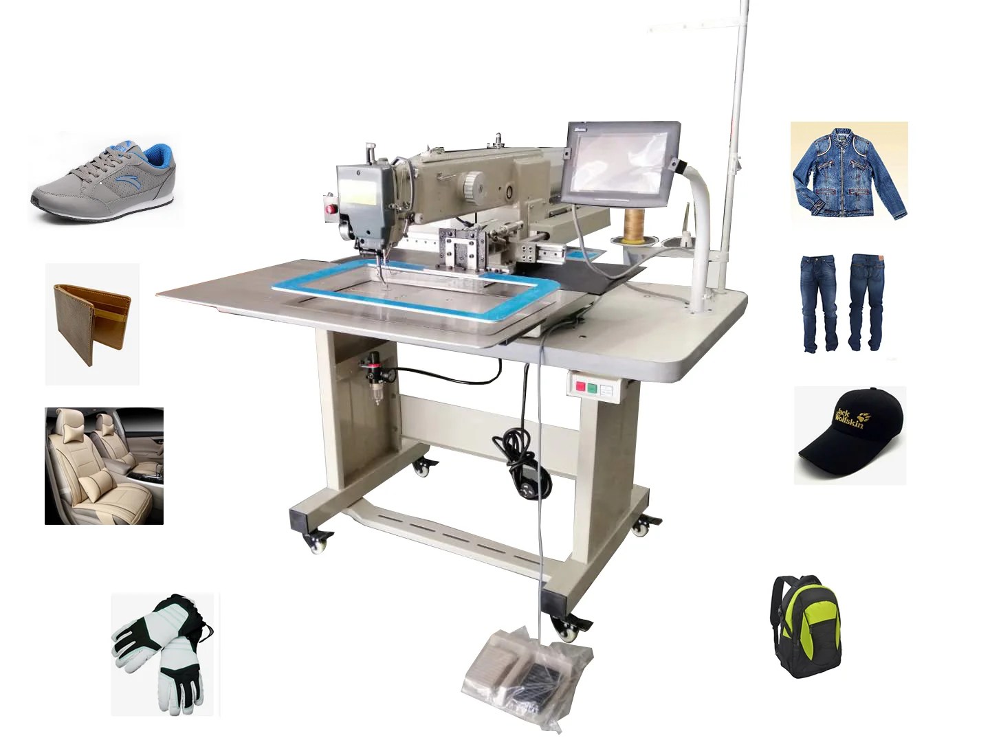 High Speed Automatic computer leather pattern sewing machine For Shoes And Bags