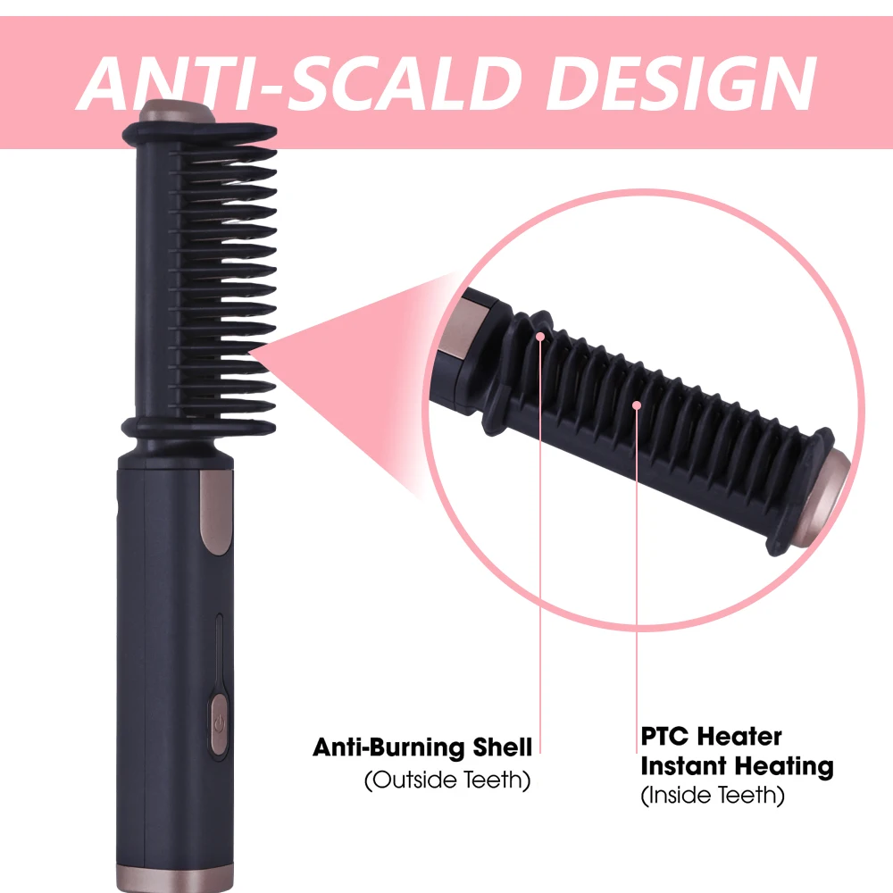 Anti-Scald Hot Hair Brush Electric Hair Straightener Brush Hot Comb Straightening Hair Straightener Comb