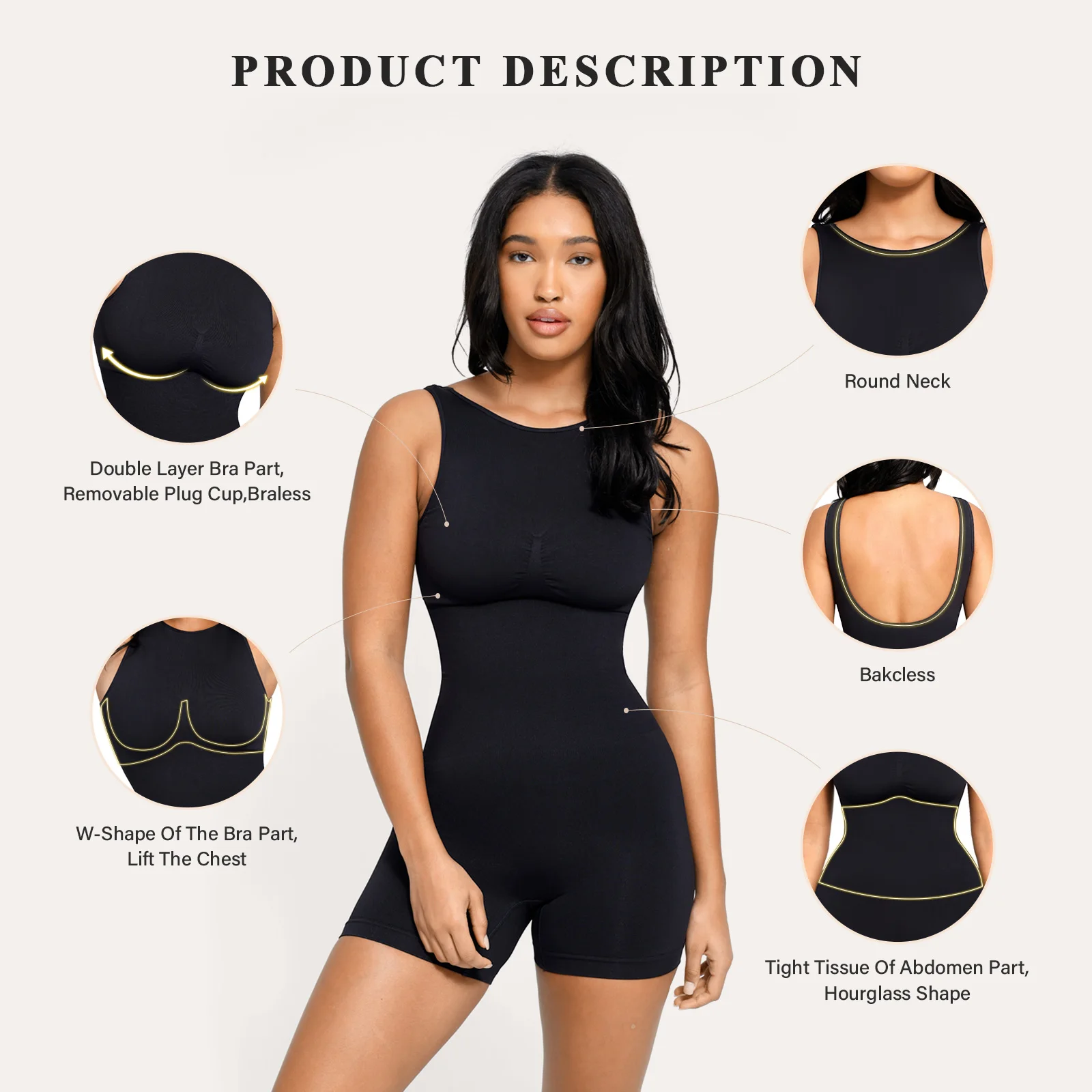 HEXIN Wholesale Custom Logo Street Wear High Quality One Piece Gym Sports Elastic Tight Backless Jumpsuit Women