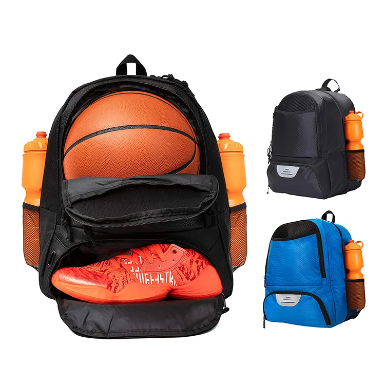 Custom 900D Polyester Waterproof Football Soccer Basketball Backpack with Ball and Shoe Compartment