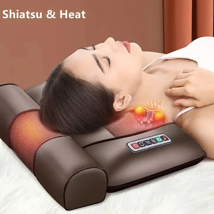 New Massage Pad Tool Neck Waist Full Body Vibration Shiatsu Heat Kneading Massage Chair Cushion For Car Home Office Use Seat