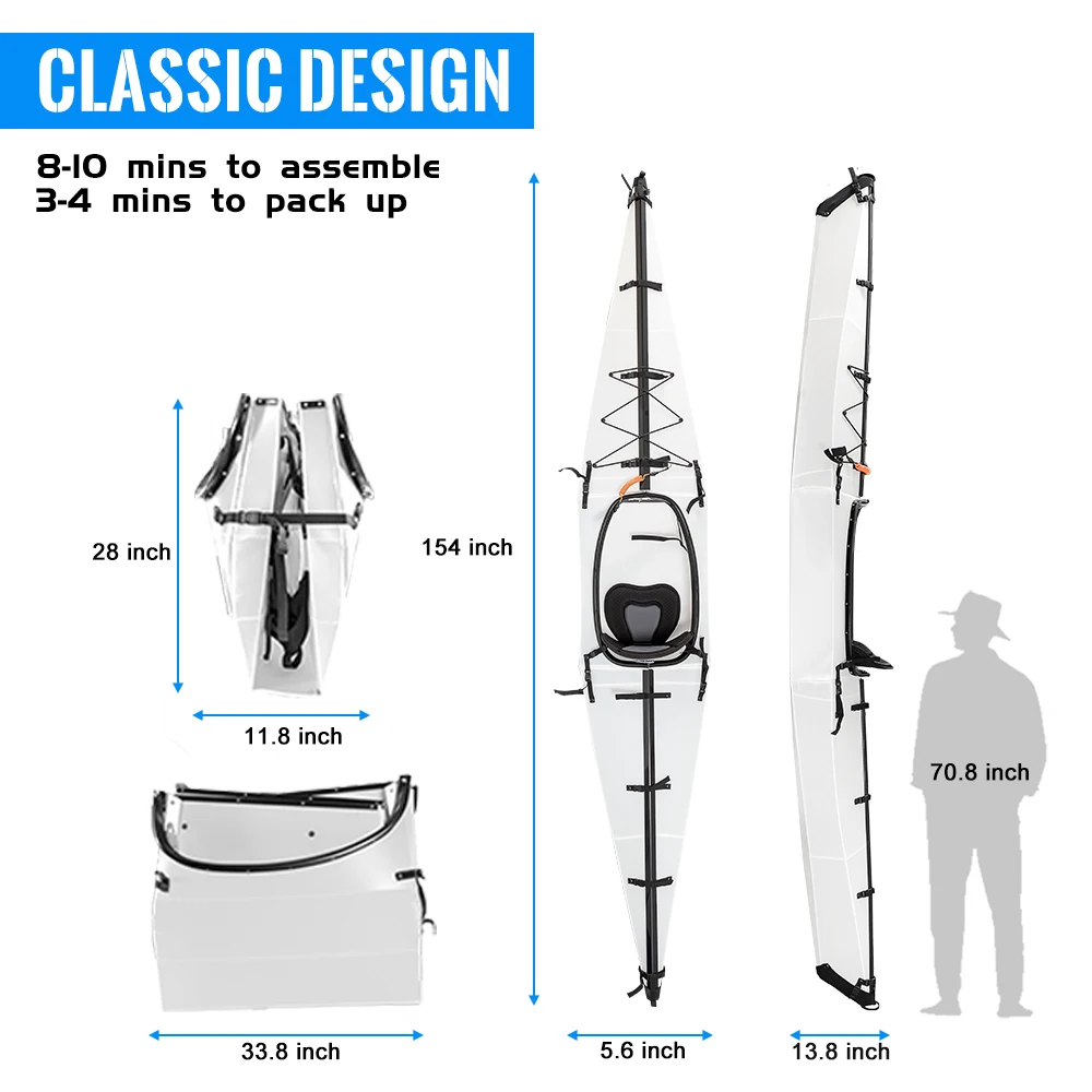 
Terravent K1 Plastic canoe Portable kayak de pesca Mini Folding Foldable ORU kayak one person canoe/kayak for sale 