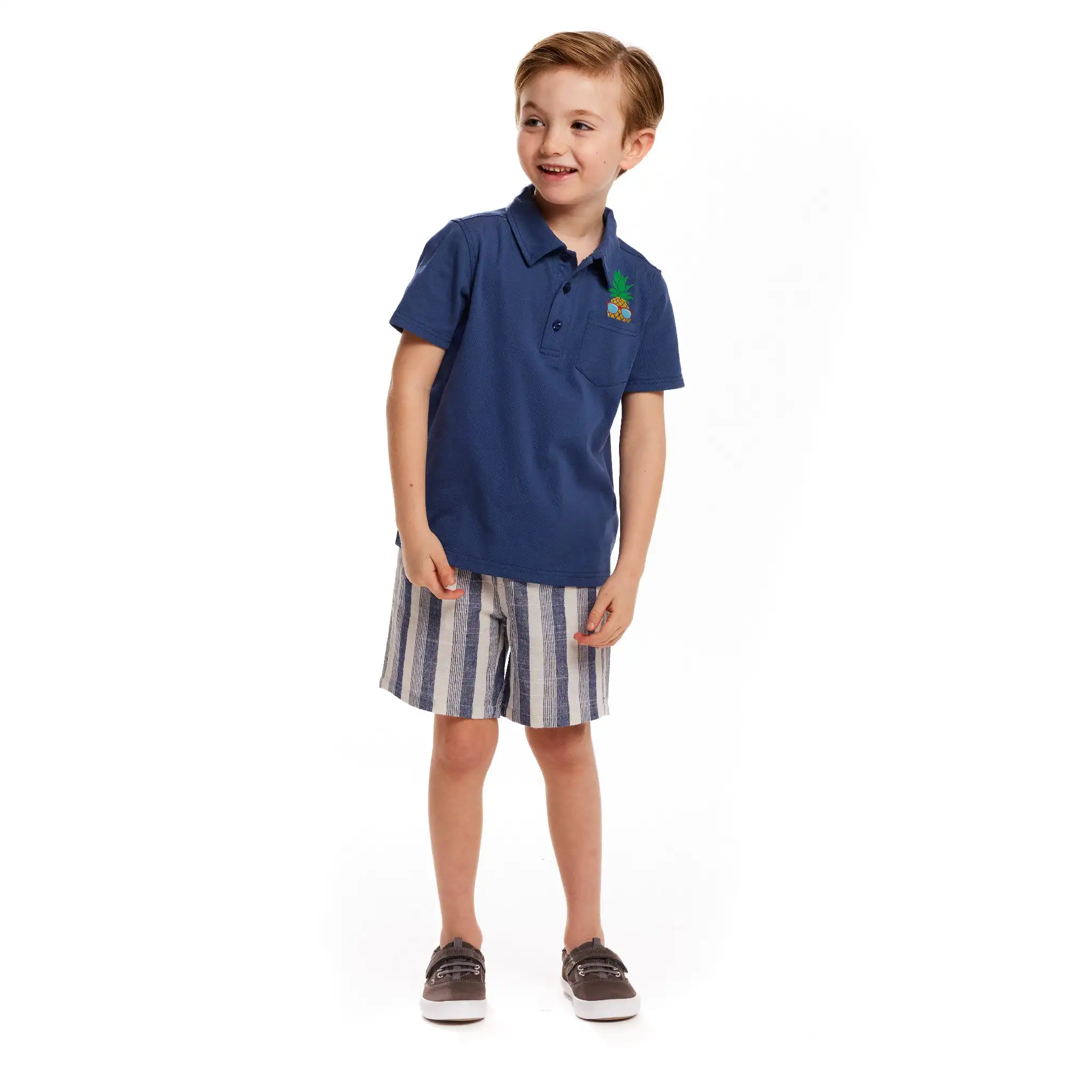 Boy Child Clothes Blue Kids Polo and Tshirt 100% Cotton Formal Jersey O-Neck Collar for Mens
