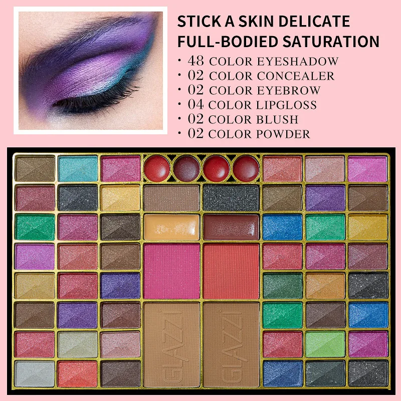 60 Colors Matte Pearl Eye Shadow High Gloss Blush Makeup Artist Multi-Purpose Eyeshadow Palette