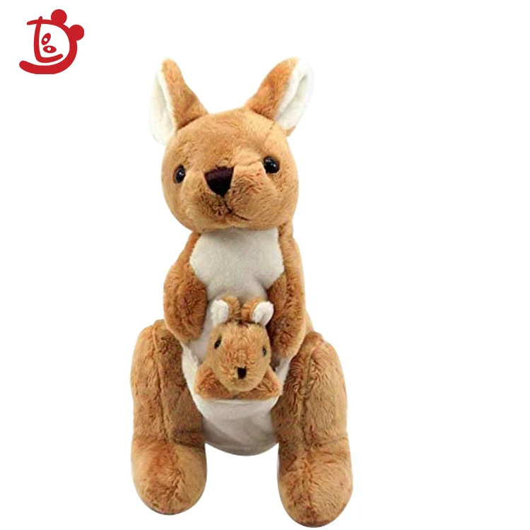 Hot sale Soft plush toys Australian kangaroos carry baby plush animal kangaroo mother and child plush toys