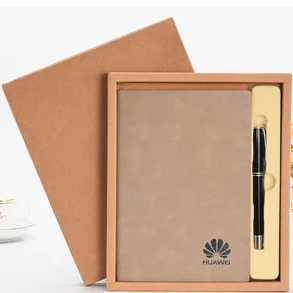 Custom Logo Hardcover Gift Leather Bound Notepad Notebook With