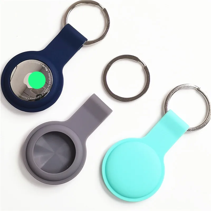 Customized Logo Clip Key Ring Silicone Airtag Case Keychain for Apple Airtag