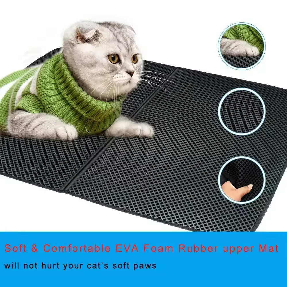 Wholesale Waterproof Cat Litter Mat Double Layer EVA Anti-slip Cat Litter Trapping Mat