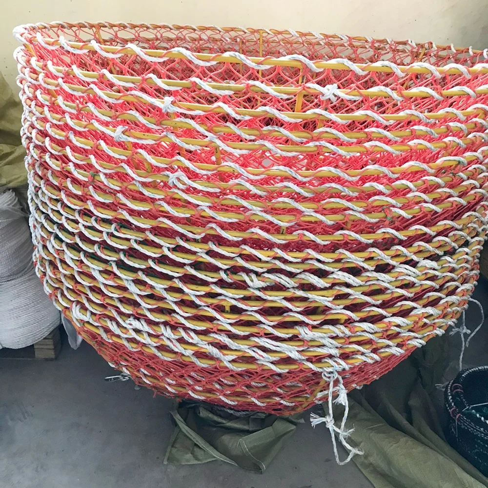 Round Trap King Crab Pot Crabing Cage Fishing Trap One Entrances Strong Shrimp Pot for Deep Sea