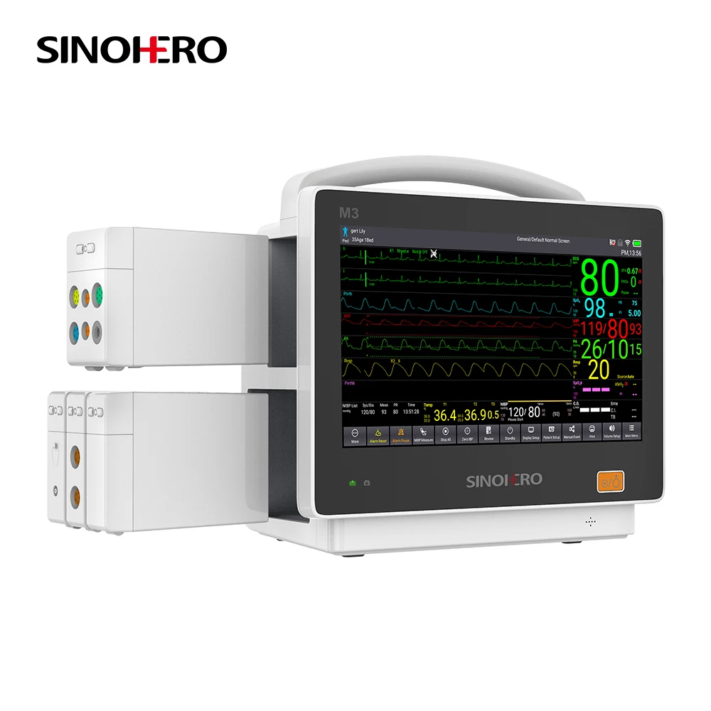 Hospital ICU Portable Touch Screen Device Multi-Parameter Electric Powered Heart Rate Cardiac Patient Monitor