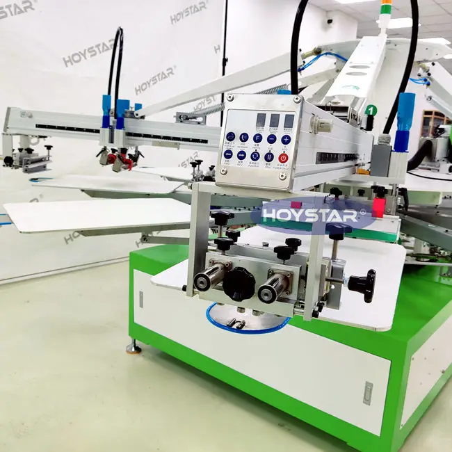 automatic rotary screen printing machine for t shirts nonwoven bags textile serigraphic 4 colors garment silkscreen automatic