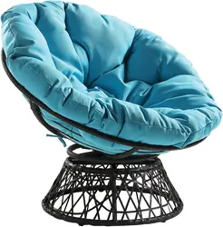 Outdoor Modern Wicker 360 Degree Metal Frame With Cushion Rattabn Swivel Chairs Outdoor Lounge