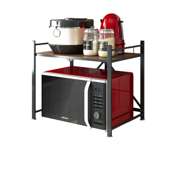 Adjustable Stainless Steel Kitchen Storage Rack Stand Telescopic Kitchen Microwave Oven Shelf