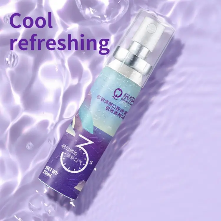 Oral cleaning spray for fresh breath portable