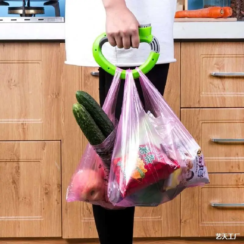 Plastic One Trip Grips Shopping Grocery Bag Holder portable carrier vegetable bag handle Carrier Lock Kitchen Tool