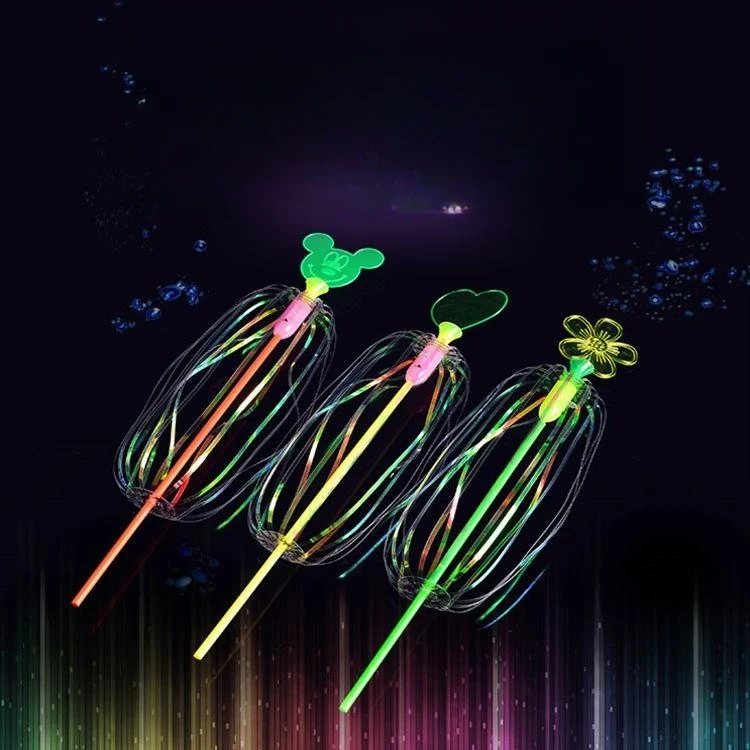 Kids gift Glow in the Dark Toys Neon Stick Creative Magic Flashing Twisted Bubble Wand Light-up Spin Rainbow Bubble Ball Toy