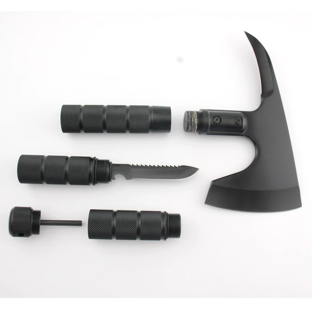 Multifunction Tactical Axe Bushcraft Hatchet Survival Kit Outdoor Tools with Compass,Opener, Knife