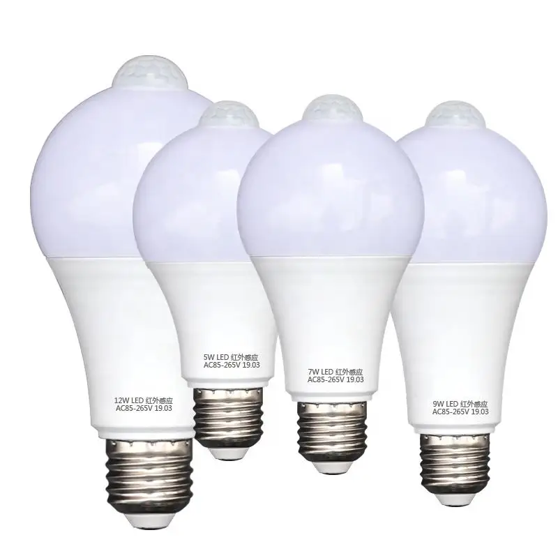 Led Light Bulb Residential Lighting Warm White 2800k White 6500k Pir Motion Sensor Bulb