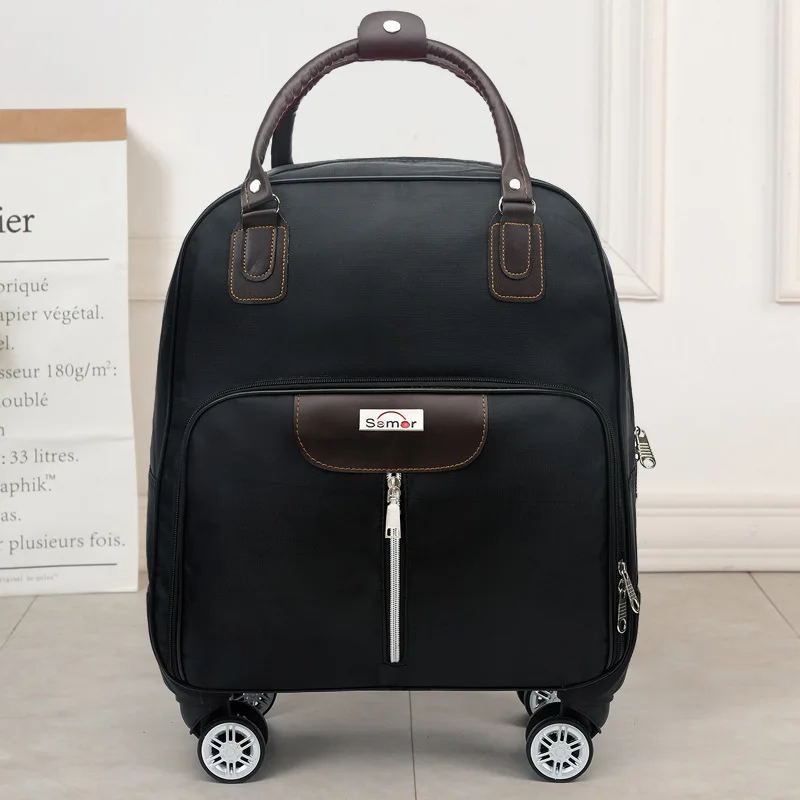 High Quality Suitcases Travel Oxford Cloth Zipper Wheeled Portable Cabin Trolley Hand Luggage Bag