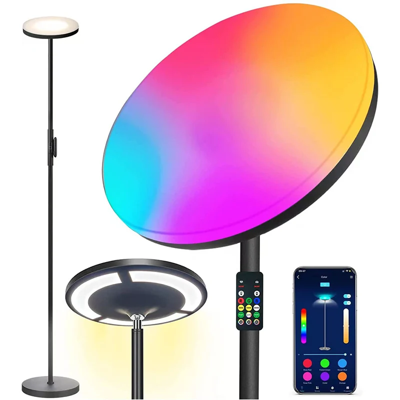 USB Port Led Floor Lamp Reading Smart Lighting Floor Lamp Home Simple Vertical RGB Floor Light