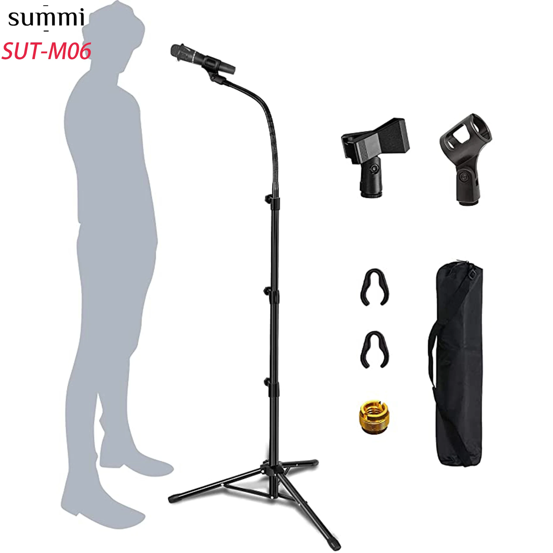 SUT-M06 Professional Gooseneck Microphone Stand Multi-angle Arm Microphone Stand For Singing, Speech