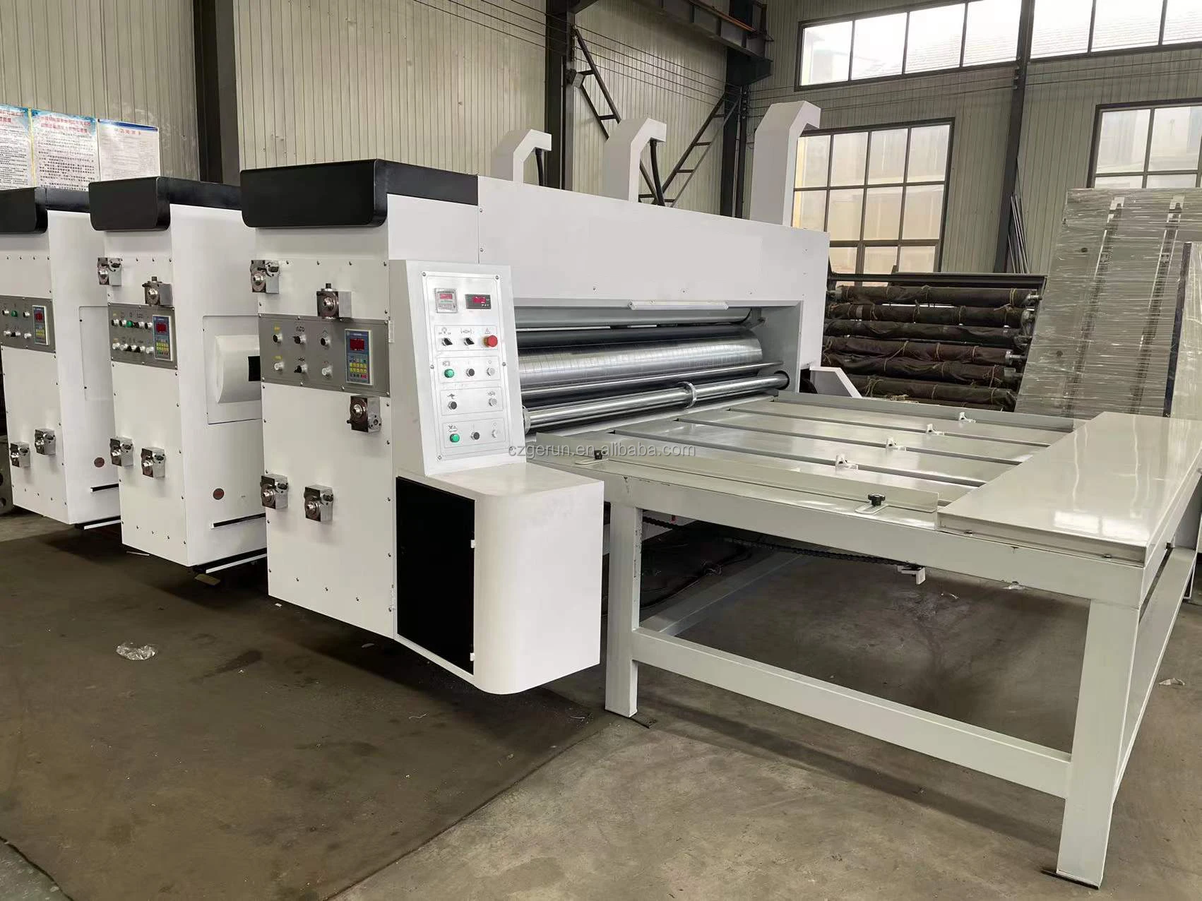 China brand Semi Automatic Printer Slotter with Chain Feeder / Semi-Auto Printing Slotting Machine