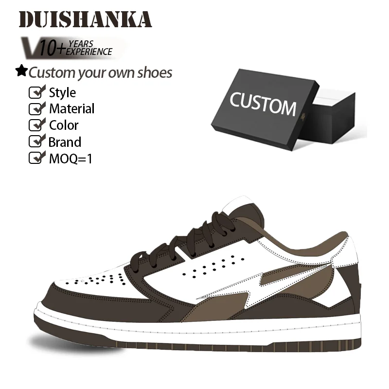 Customize Original Men Blank Shoe Manufacturers Basketball Custom Logo SB Dunkes Shoe Men Low High Casual Sport Leather Sneakers