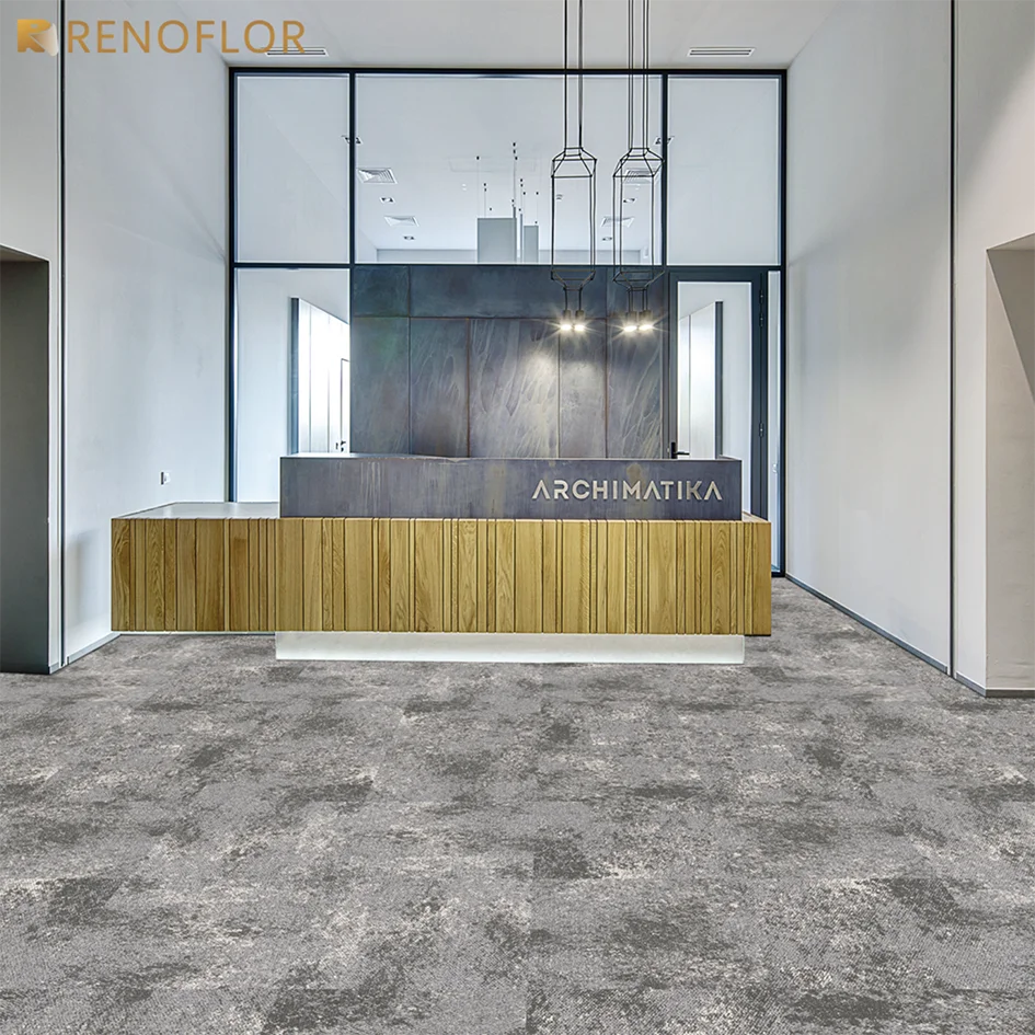 Free Sample Luxury Interlocking Commercial 50x50cm Office Square Bitumen Backing Polypropylene Carpet Tile for Meeting Room