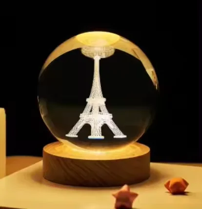 Galaxy Cloud Luminous Crystal Ball 3D Solar System Crystal Crafts for Gifts