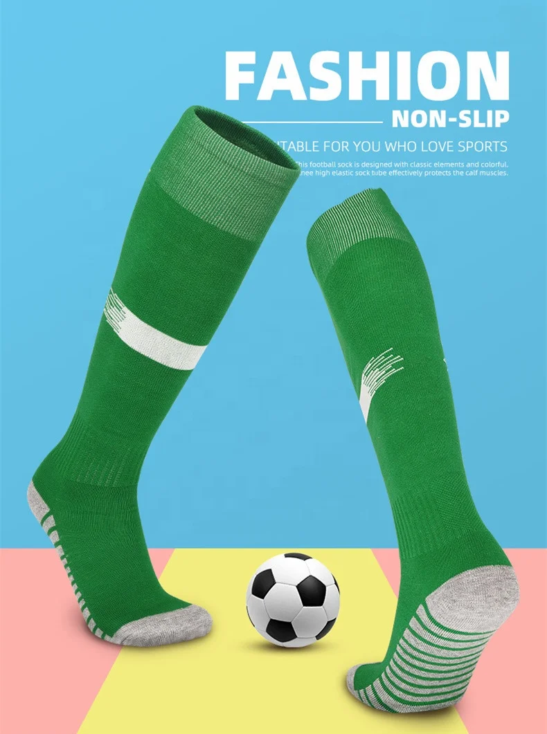 Wholesale high quality long tube custom cheap price anti-slip sport soccer football socks