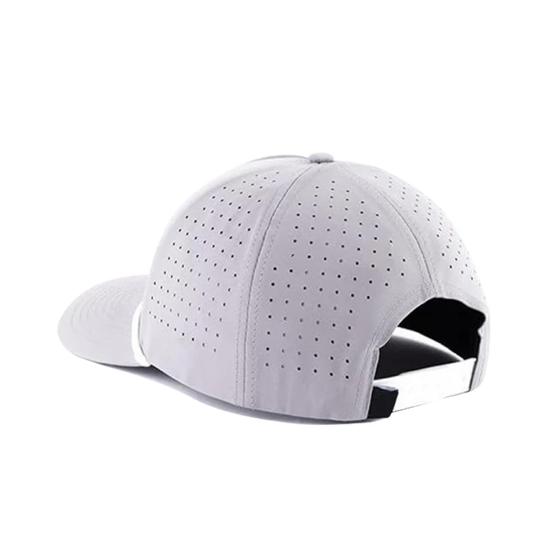 Laser hole baseball cap unstructured nylon hat and caps for summer Waterproof Laser Cut Hole Perforated Dad Hat topfly