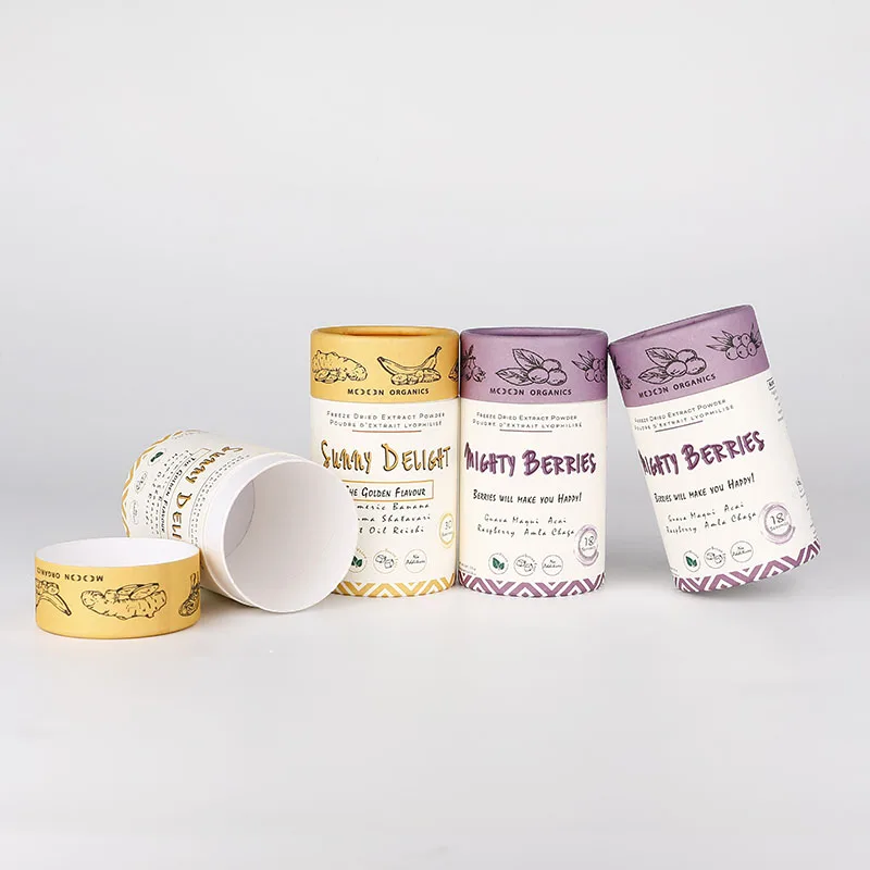 Custom recyclable food grade paper tube packaging for powder