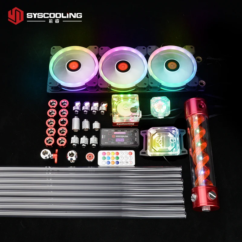 Система водяного охлаждения ПК Syscooling для AMD CPU AM4 socket PETG tube, система охлаждения жидкостью 360 мм, радиатор, Поддержка RGB