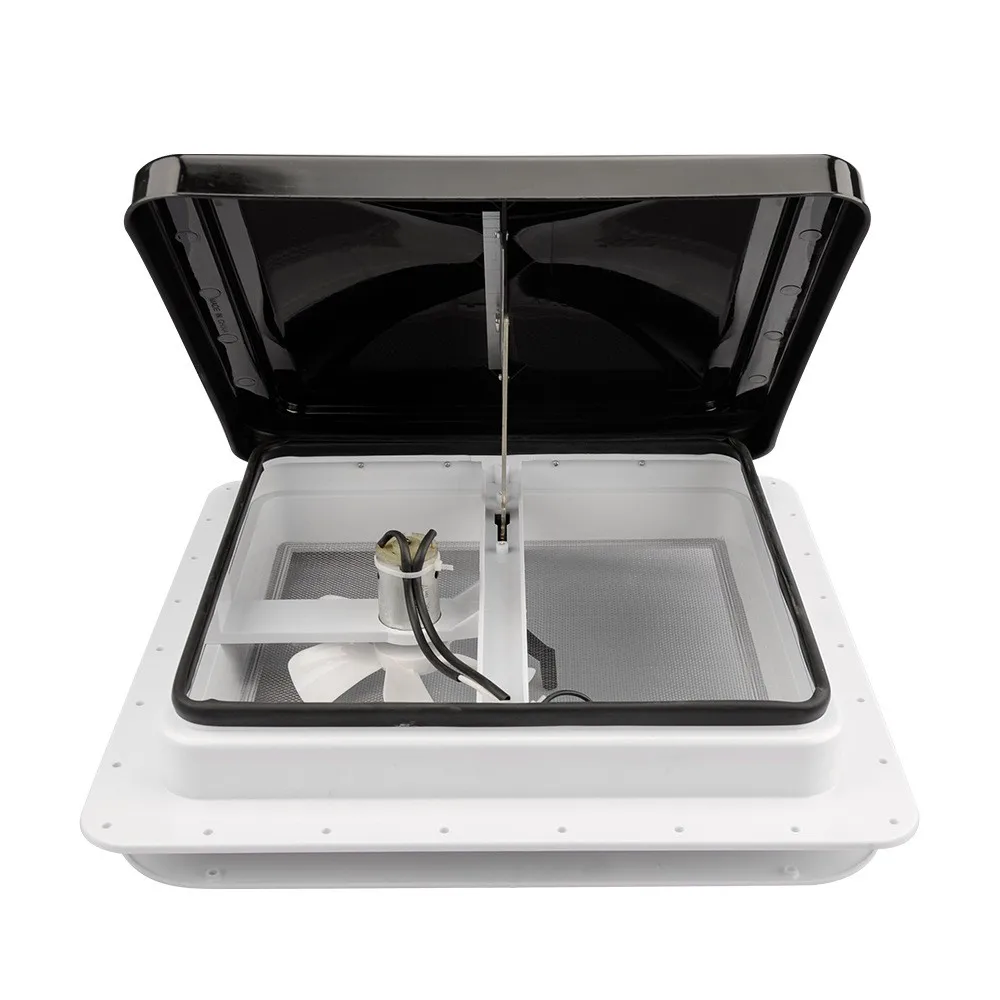 14*14 RV Roof Vent Skylight Cover Shower Hatch Lid Roof for Trailer, Camper, Motorhome, with 12V motor