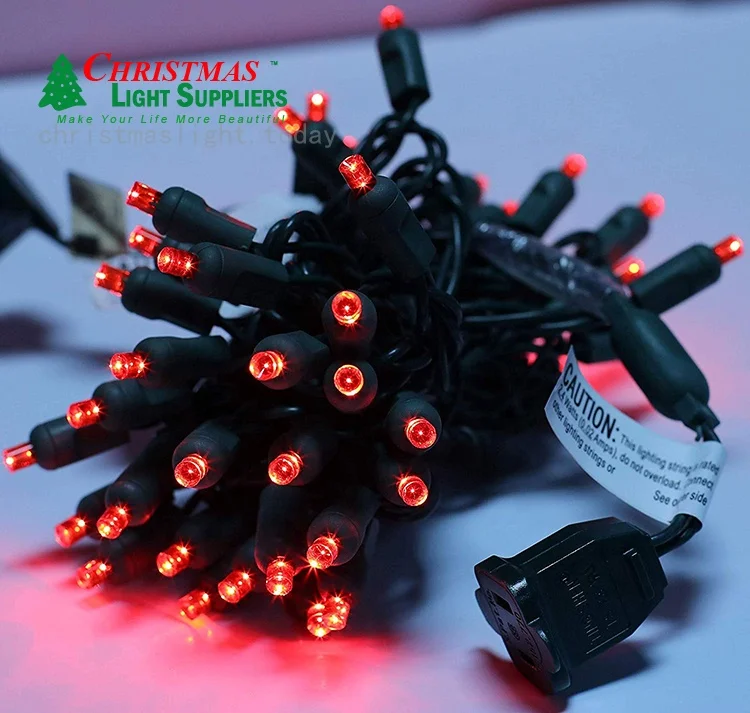 RED 100 LED 33.3 foot  5 MM  Conical Wide Angle Mini strobe light strings Waterproof Decorative  outdoor  String Light