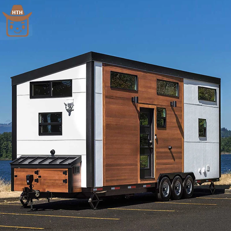 Outdoor tiny house prefabricated trailer house on wheels for living