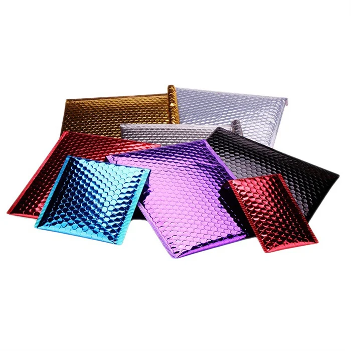 small moq custom print logo color aluminized bubble shipping mailing bags