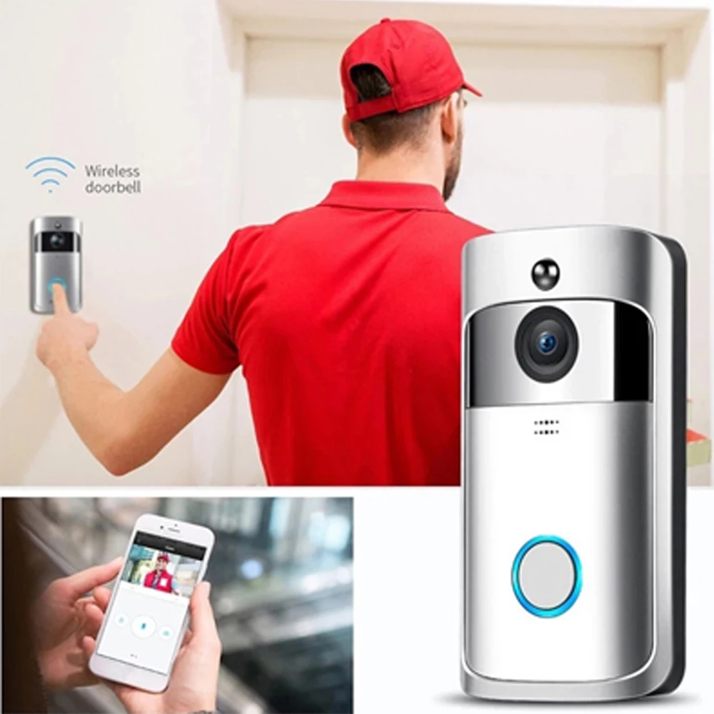 Оптовая продажа дверной звонок с Wi-Fi умный домофон камера логотипом на заказ кольцевой