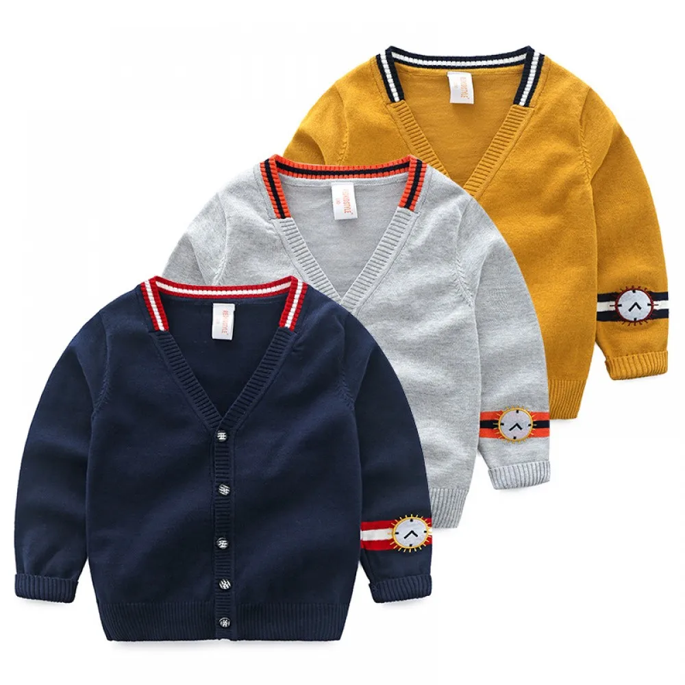 
kids sweaters watch design 2019 autumn winter long sleeve boys cardigan organic cotton plain sweater knitted cardigan sweater 