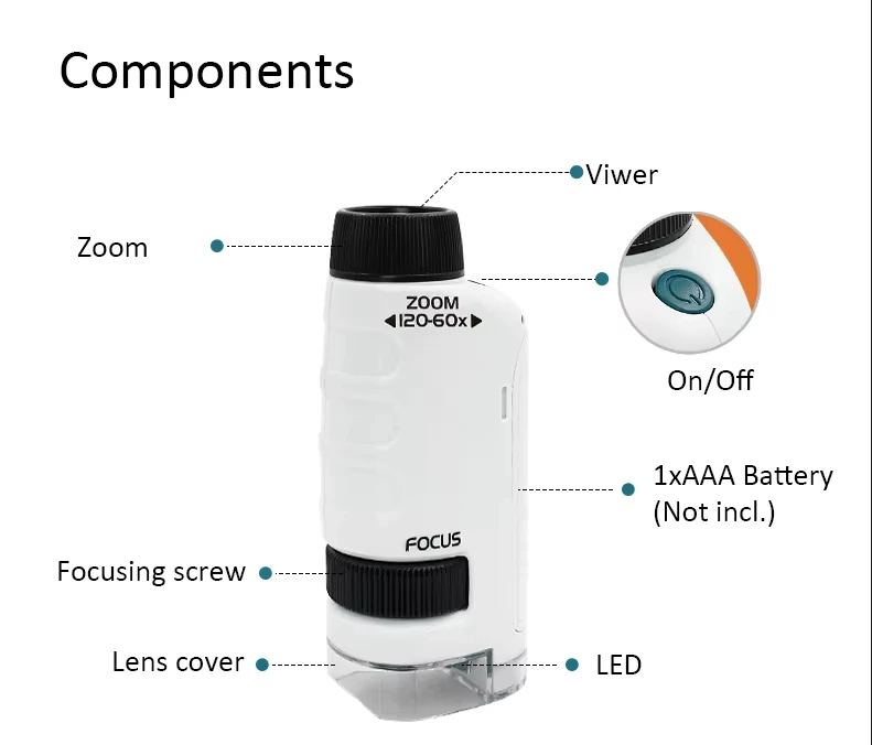 Kids Handheld Microscope Toy Educational Mini Pocket Outdoor Science Learning Microscope Kids Portable Microscope Toy