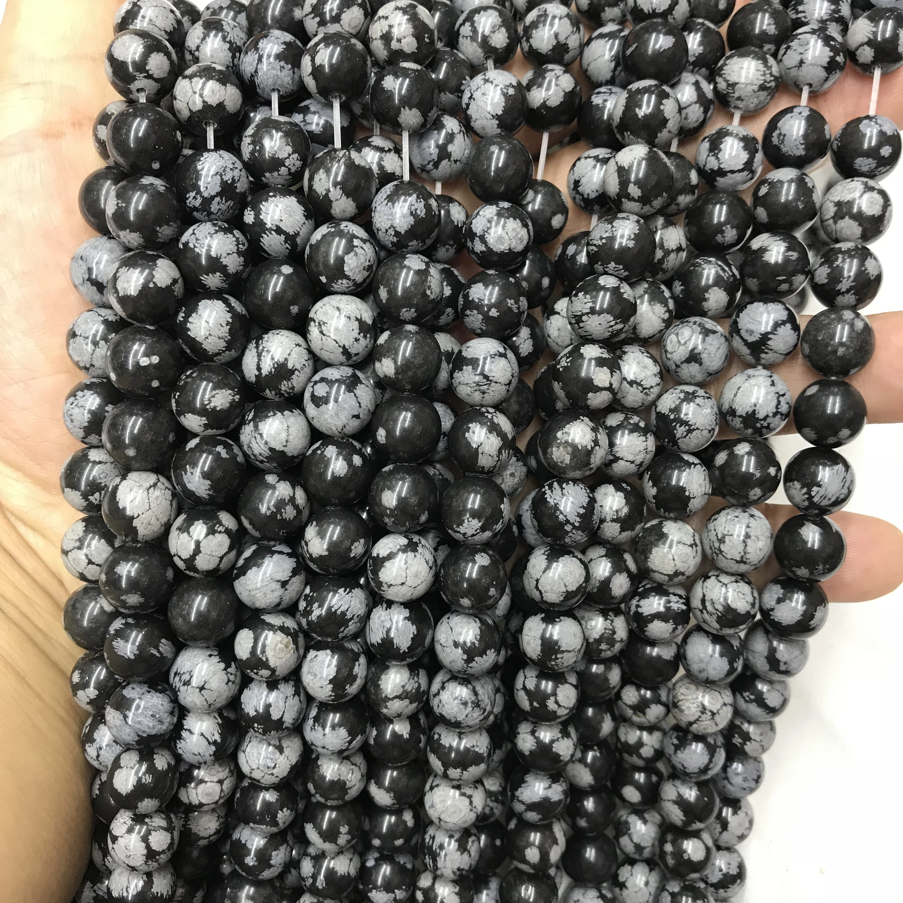 8mm round natural snowflake jasper gemstone semiprecious stone beads