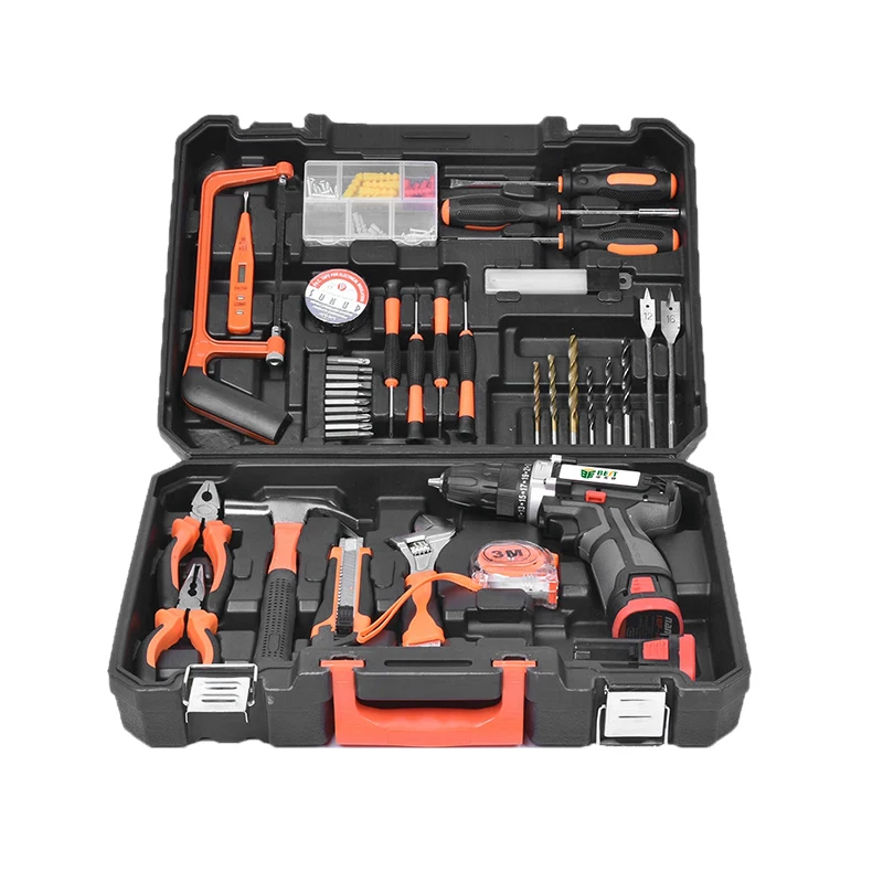 Hand Tool Set DIY Home Repair Tool Kit Woodworking Tools Bag Car Repair Wrench Saw Screwdriver