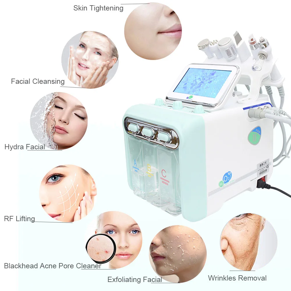 7 In 1 Hydra Peeling Facial hydrofacials Small Bubble Water Hydro Aqua Facial h2o2 Hydrofacials Machine