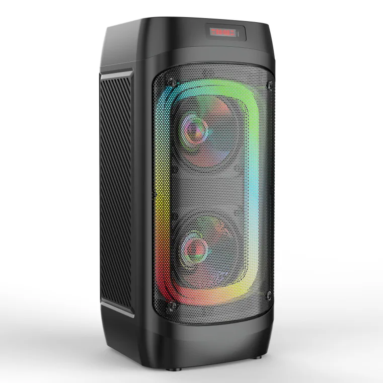 Portable Party Blue tooth Speaker Wireless Mic Karaoke Dancing RGB Light LCD Display FM Radio